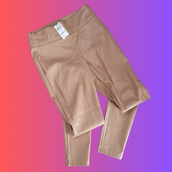 INC FAUX LEATHER SLIP ON LEGGINGS SIZE 6 - Picture 2 of 5